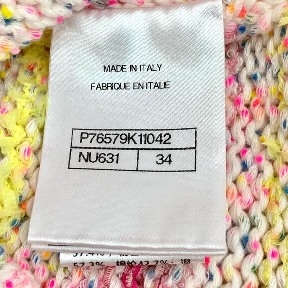 Chanel Multicolored Knit Short Sleeve Sweater With Heart Design Size 34 Womens - Picture 8 of 8